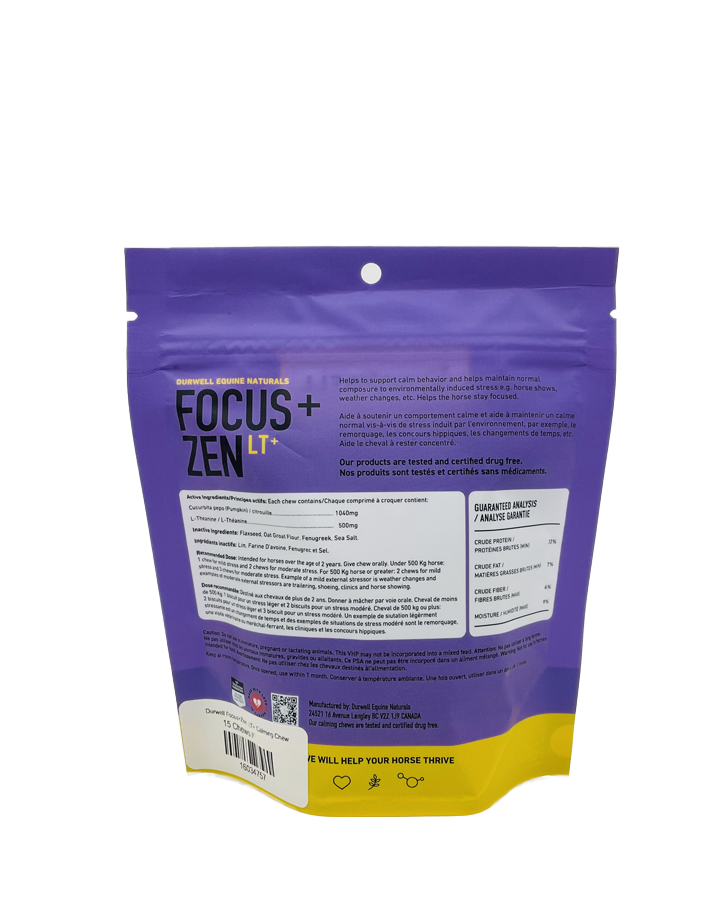 Durwell Focus+Zen: LT+ Calming Chew - Cheval Equestrian Inc.