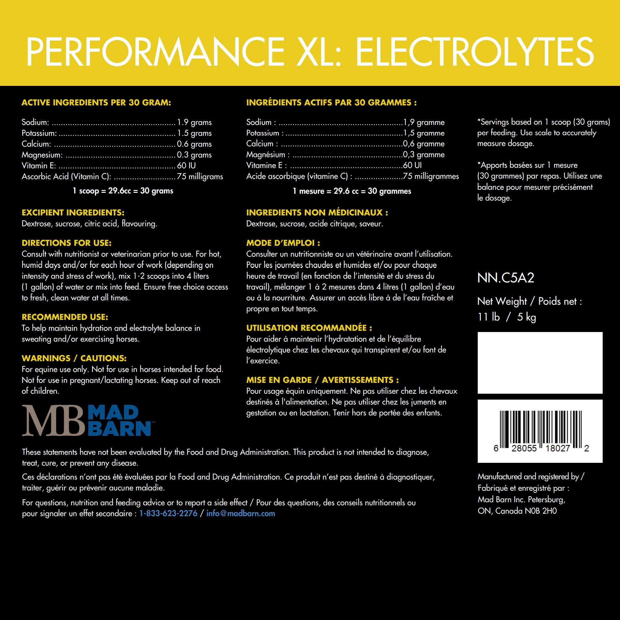MadBarn - Performance XL: Electrolytes - Cheval Equestrian Inc.