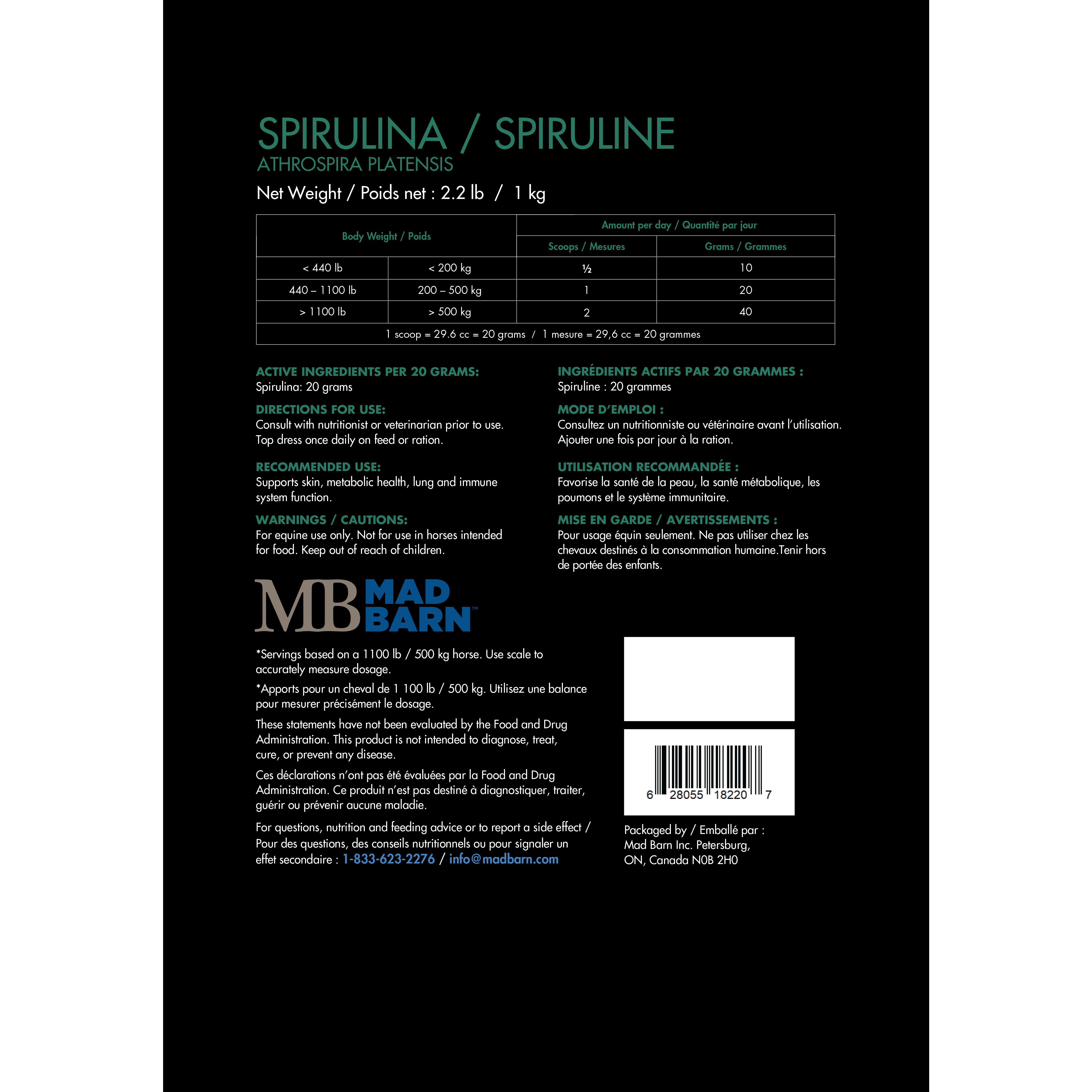 Mad Barn - Spirulina - Cheval Equestrian Inc.