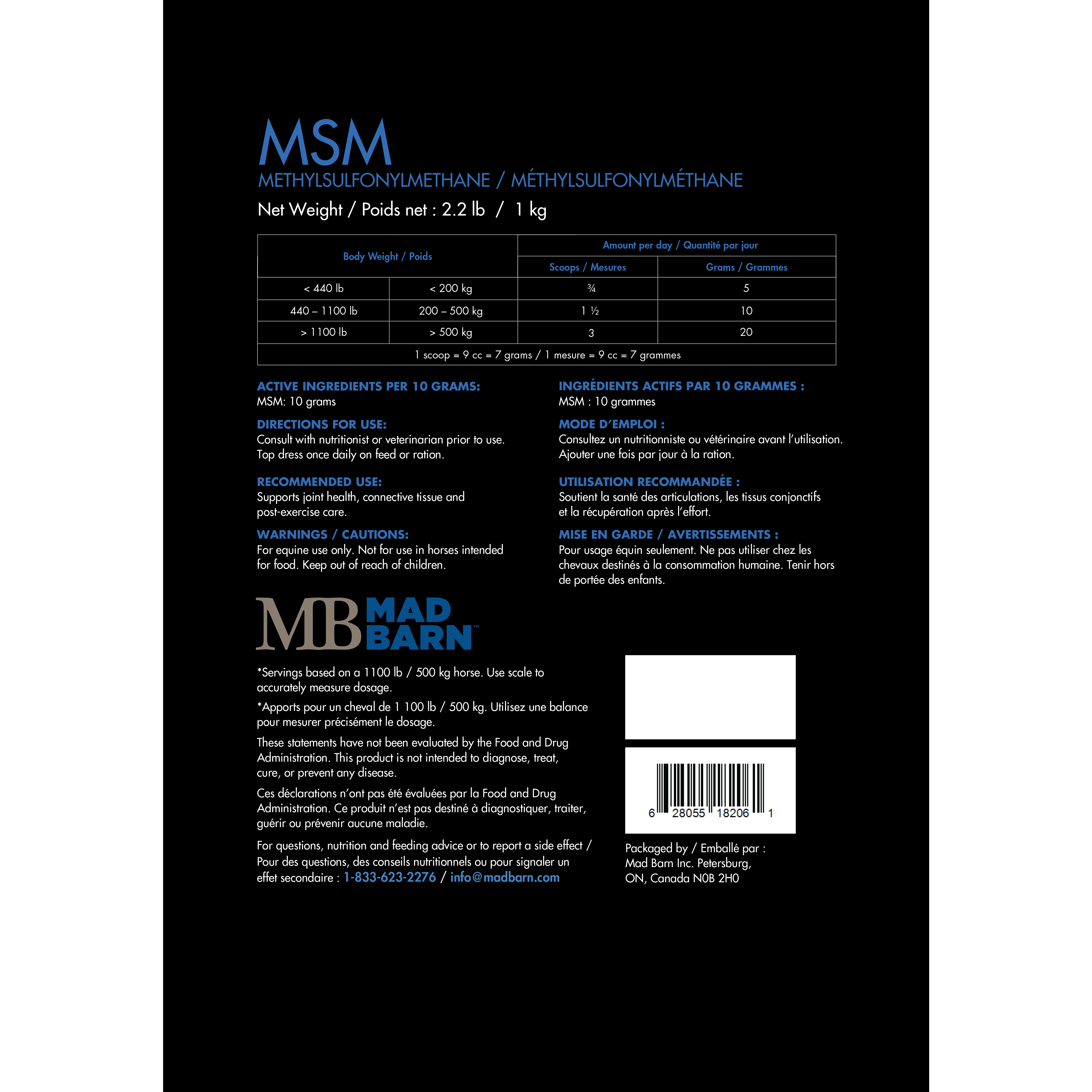 Mad Barn - MSM - Cheval Equestrian Inc.