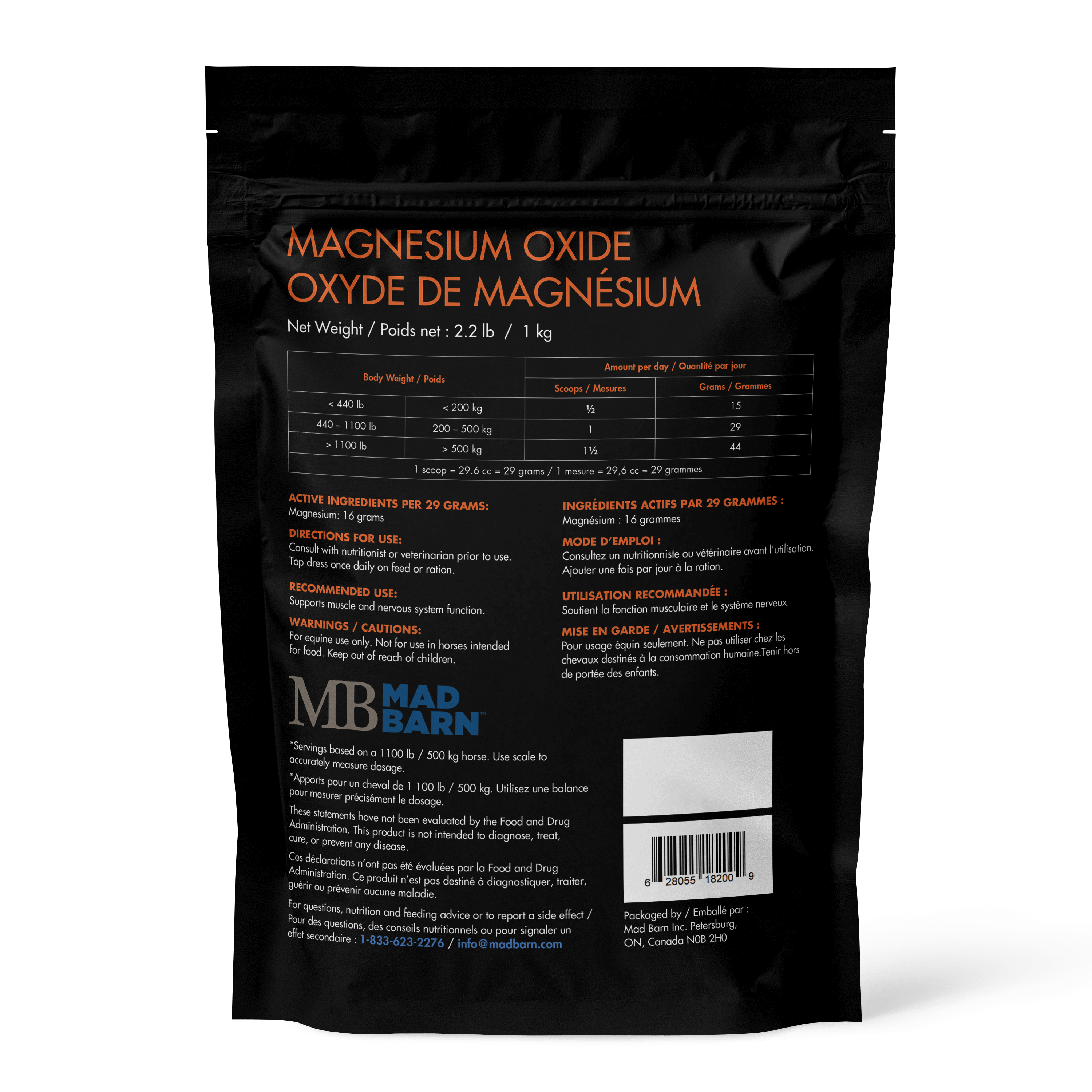 Mad Barn - Magnesium Oxide - Cheval Equestrian Inc.