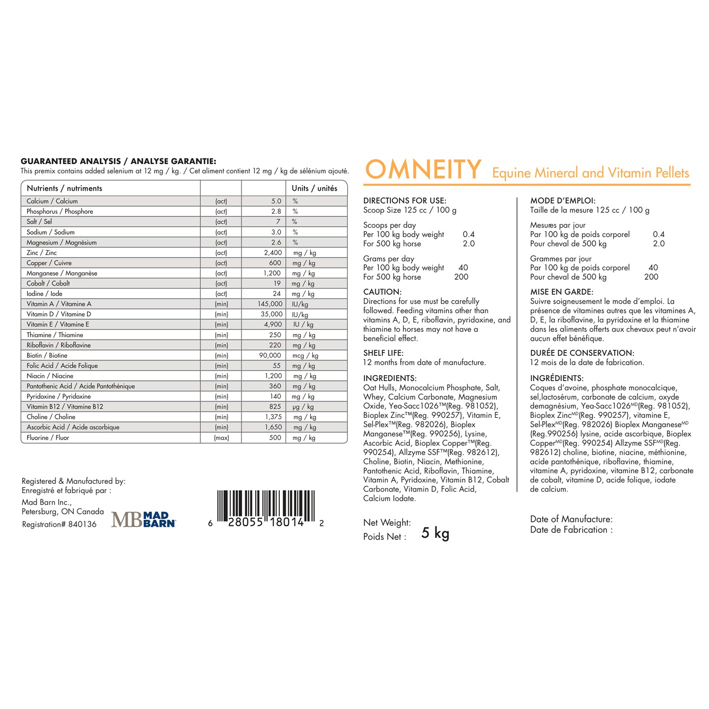 Mad Barn - Omneity Pellet - Cheval Equestrian Inc.