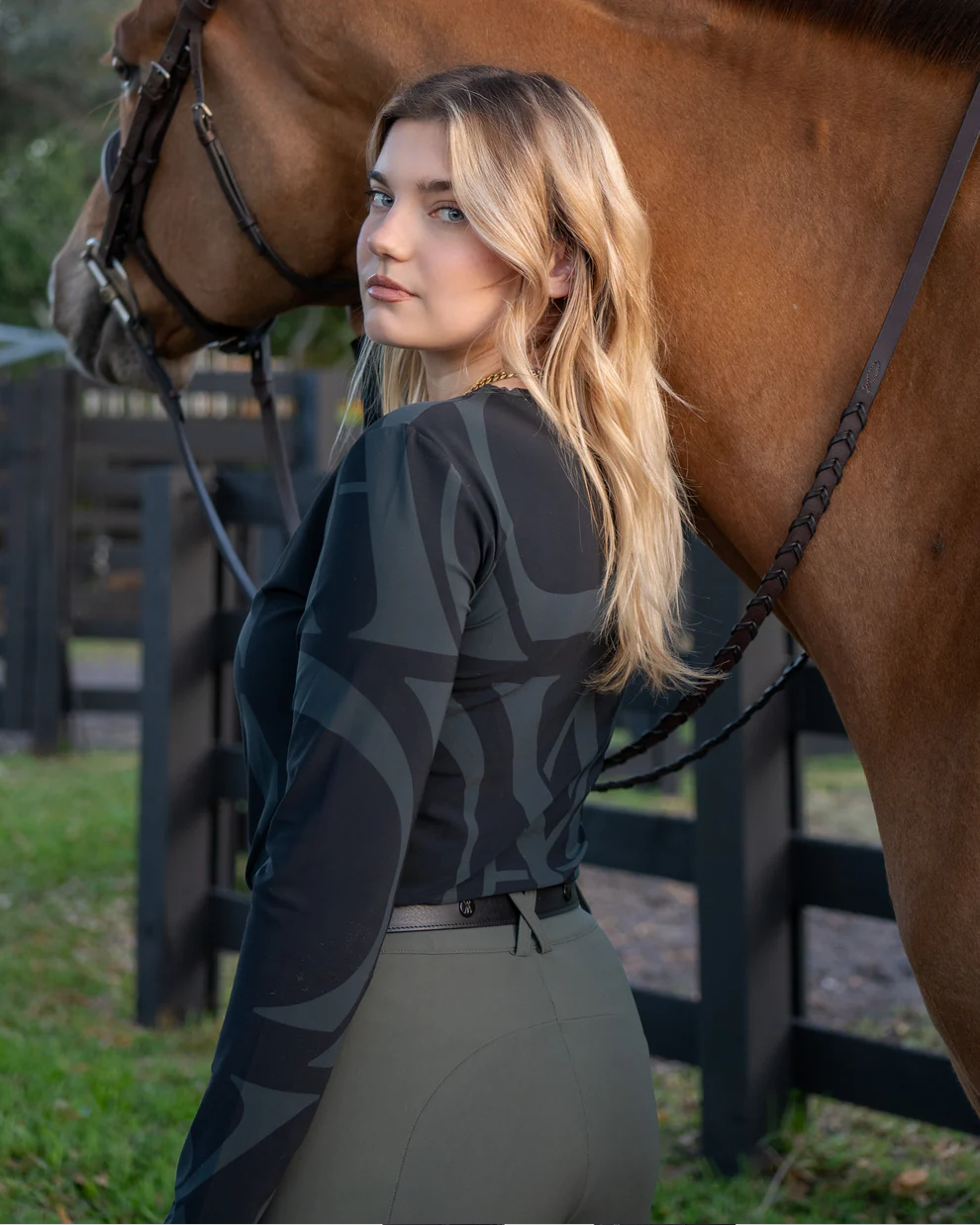 YAGYA - Monogram Long-Sleeve Shirt - Cheval Equestrian Inc.