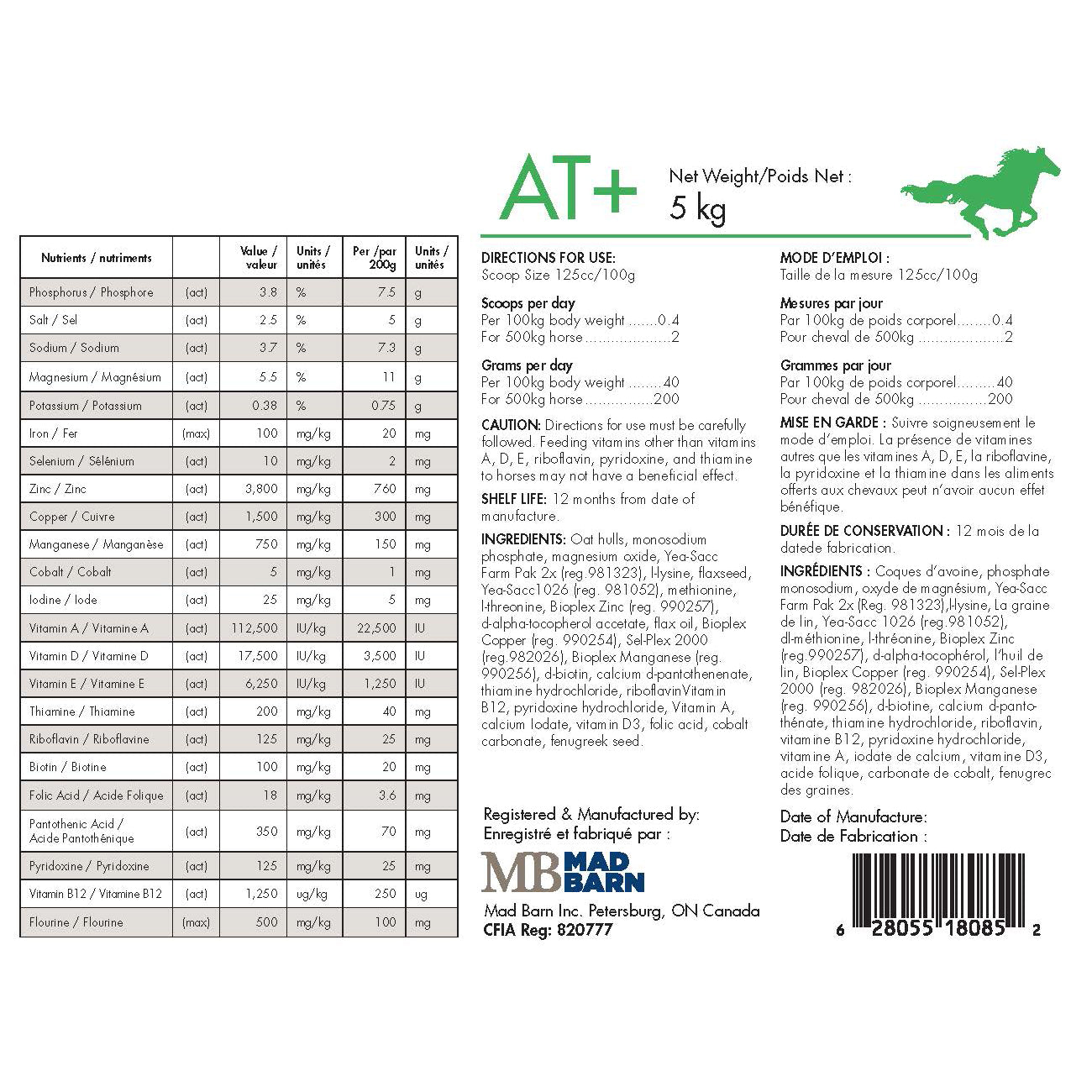 Mad Barn - AT+ Pellets (AminoTrace+) - Cheval Equestrian Inc.