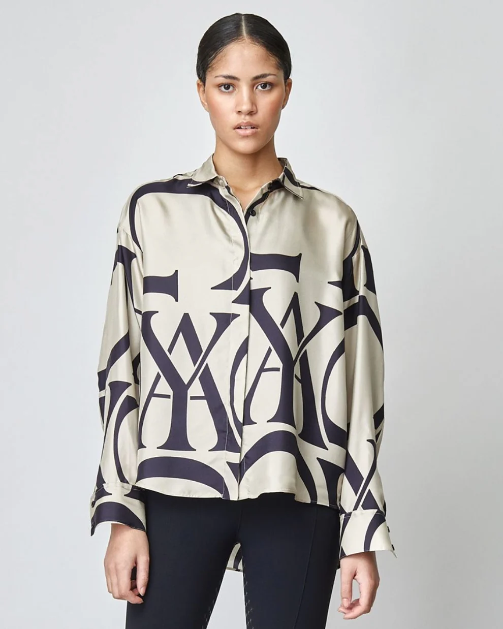 YAGYA - Monogram Silk Shirt - Cheval Equestrian Inc.