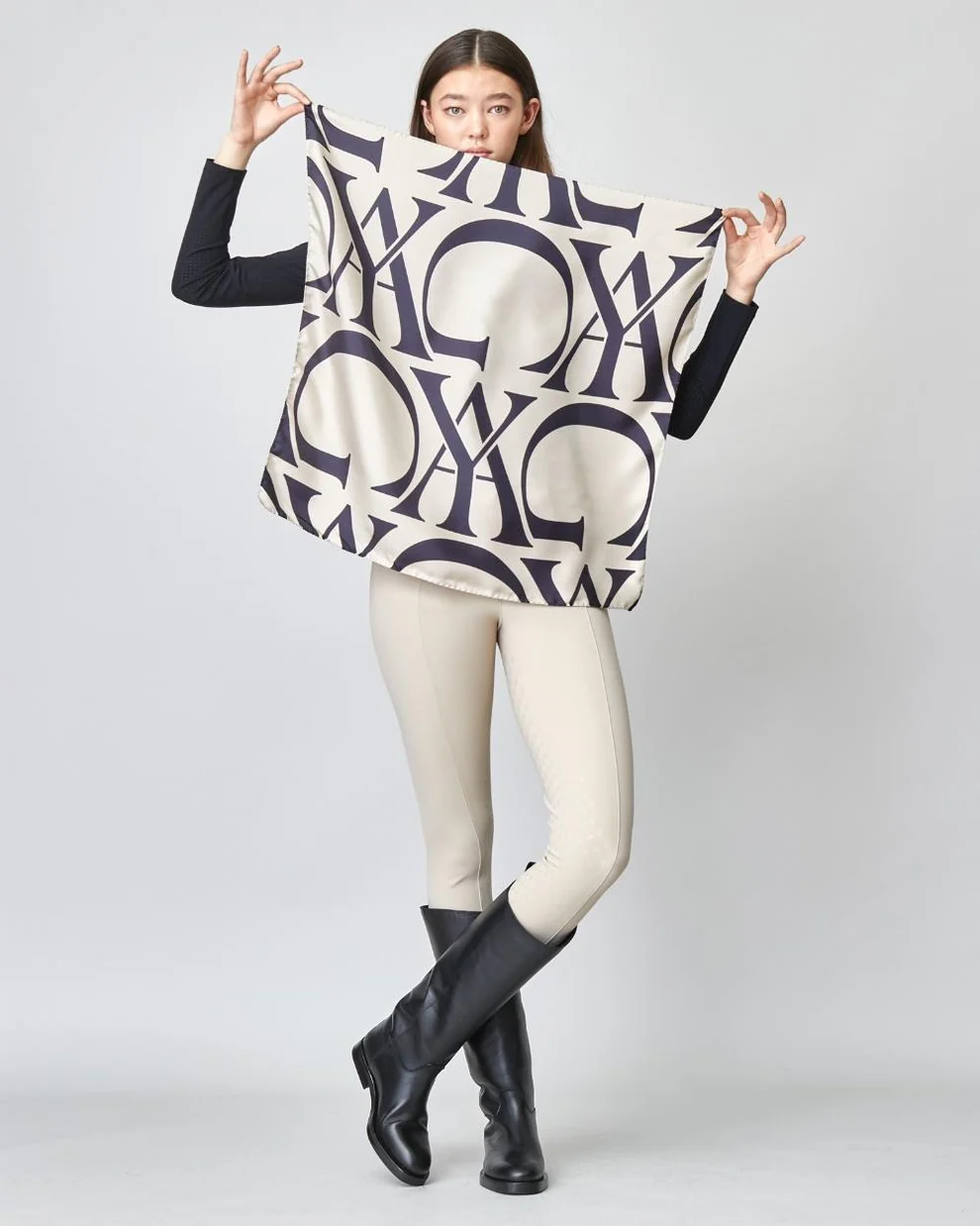 YAGYA - Monogram Silk Scarf - Cheval Equestrian Inc.